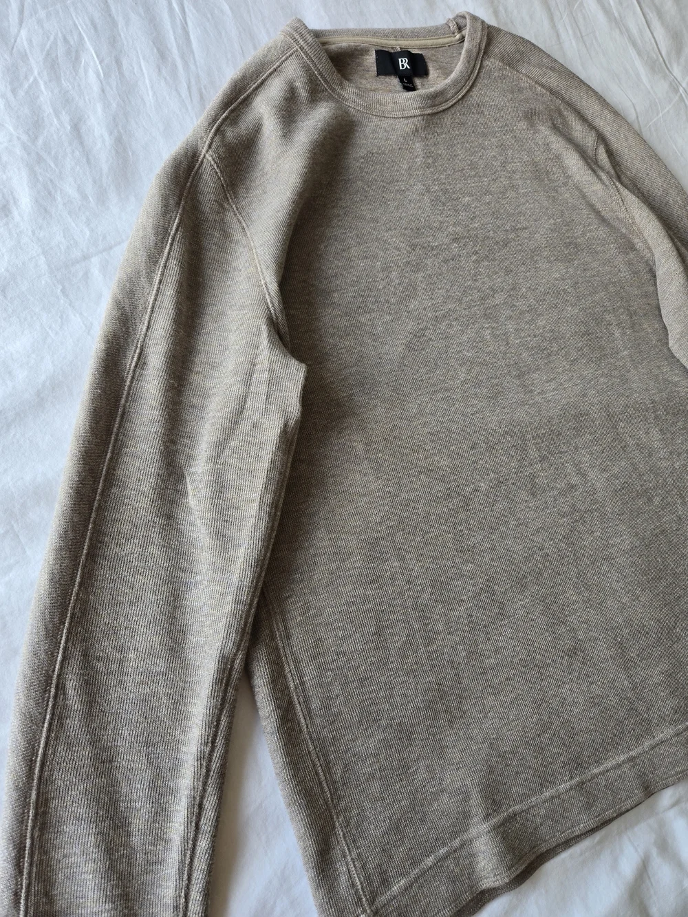 Banana Republic Men's Crewneck Sweater - Taupe Heather, Size L, NWT